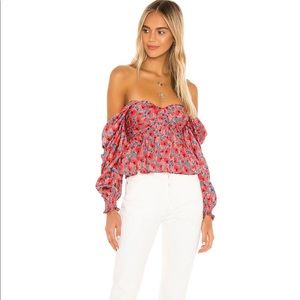 Burna Blouse Red Poppy Floral XS